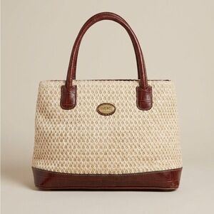 Chic Cream and Brown Satchel